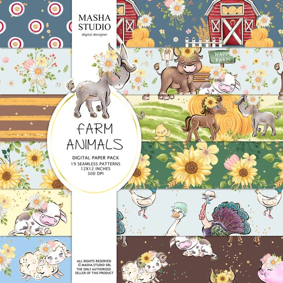 Buy Farm Animals Digital Papers Domestic Animals Patterns Online in India - Etsy Buy Farm Animals Digital Papers Domestic Animals Patterns Online in India - Etsy