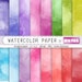 Watercolor digital paper: 'WATERCOLOR PAPER' with rainbow watercolor digital paper suitable for scrapbooking, invitations, cardmaking