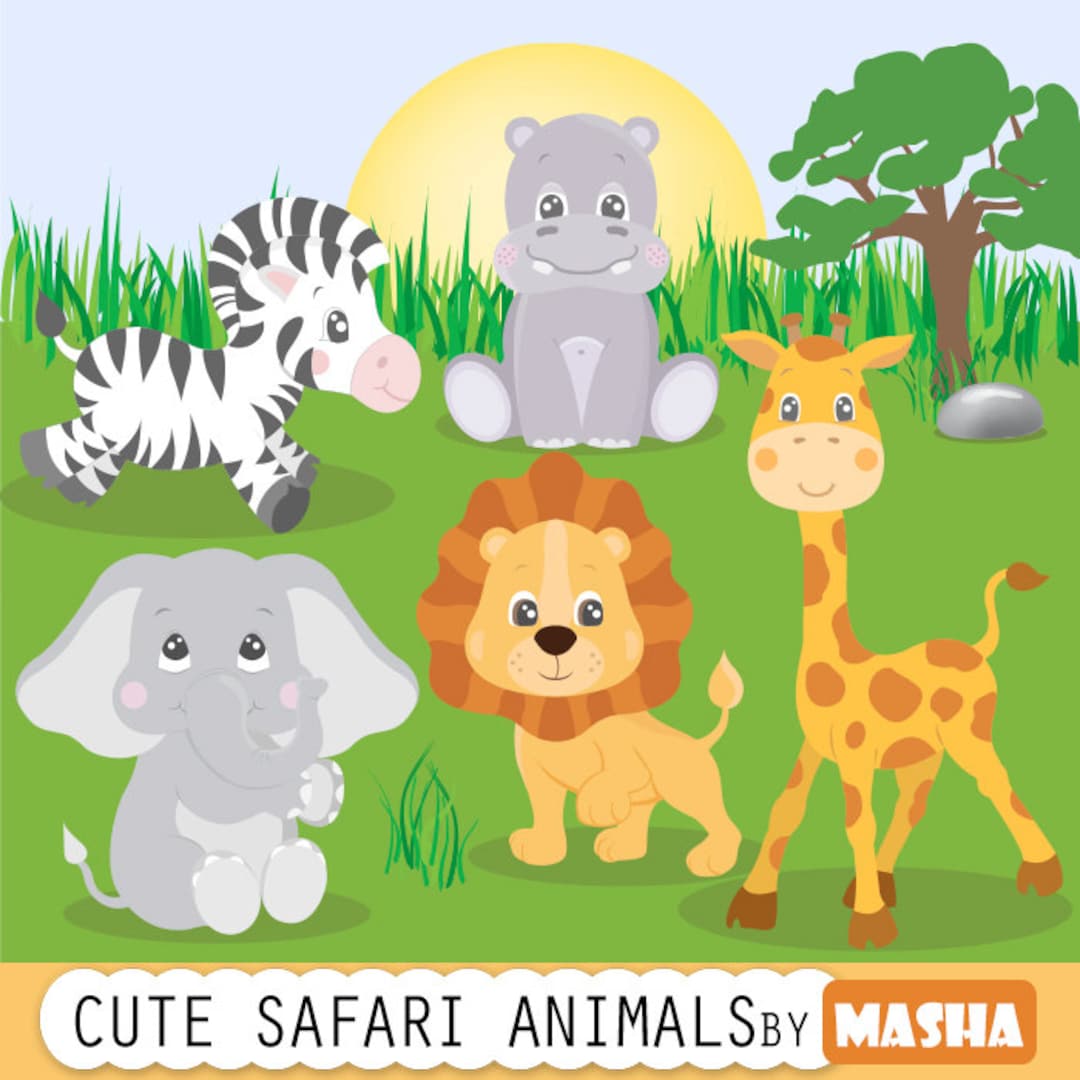 Safari Animals Clipart: "animals Clipart" Baby Animals Clipart, Jungle ...