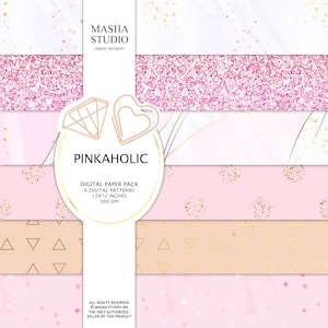 Rosa digitale Papiere, Rosa Papier Pack, Rosa Glitzer Digitales Papier, Beige Digitales Papier, Beige Papier, Rosa Planer Cover, Rosa Muster