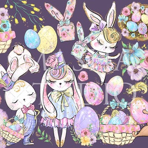 Easter Clipart 2021, 49 Images 300 Dpi, Easter Bunny Clipart, Easter ...