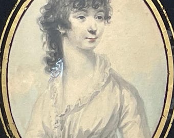 Antique Portrait Painting - Mrs Ann Daniel, Ornate Framed Art, c.1840