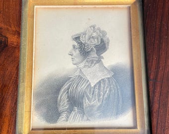 Fine Antique Plumbago Portrait of Miss Elizabeth Smith of Old Aberdeen