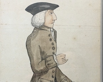 Charming Folk Art Portrait of a Gentleman Dressed for a Jaunt with Hat, Breeches and Stick