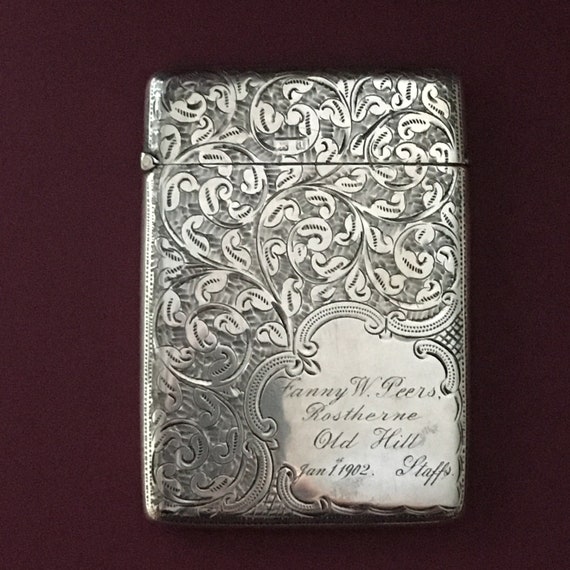 Fanny Peers' Silver Card Case Gifted to Her 1st January 1902