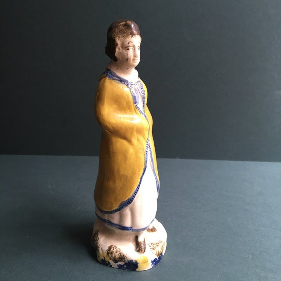 Antique Georgian Prattware Figurine of an Ordinary Woman and it is that very Ordinariness that is so Wonderful