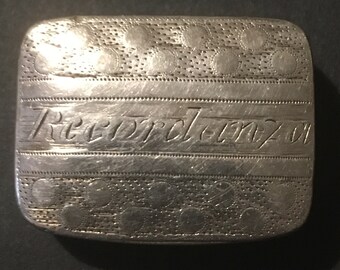 Glorious Georgian Vinaigrette by the Silversmith Matthew Linwood Inscribed with the word 'Recordanza'
