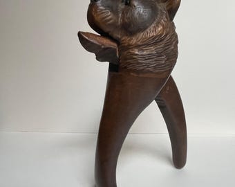 Antique Black Forest Carved Bear Nutcracker with Glass Eyes