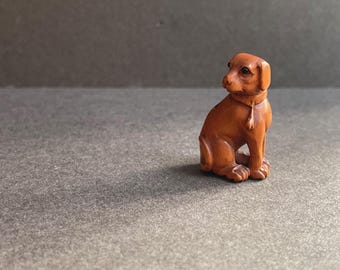 The Sweetest and Possibly Smallest Hound Netsuke you Ever did See