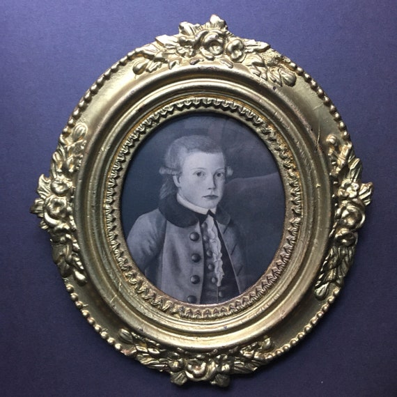 Beautiful Small Georgian Monochrome Portrait of Young Boy in his Wig