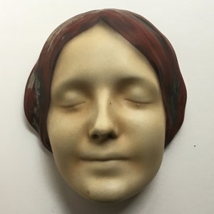 RESERVED FOR MIRIAM - Please Do Not Buy - Absolutely Beautiful 1930s Goebels Painted Ceramic Wall Mask of L'Inconnue de la Seine