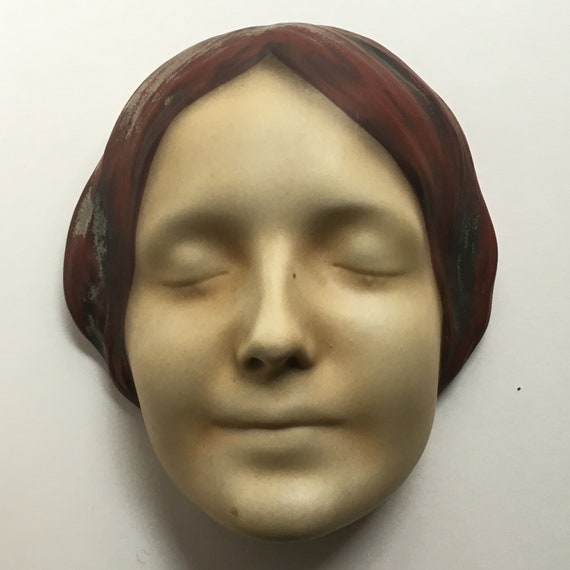 Absolutely Beautiful 1930s Goebels Painted Ceramic Wall Mask of L'Inconnue de la Seine