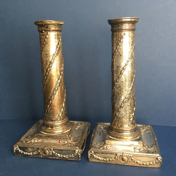 Pair of Wonderfully Decorative Antique Adams Style Candlesticks