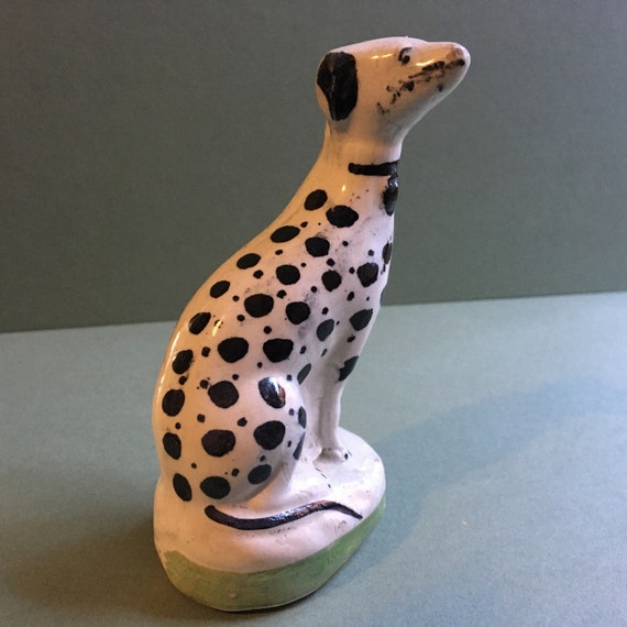 Absolute Darling Antique Flat Headed Staffordshire Dalmatian with a Very Crooked Smile