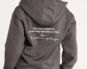 Embroidered Unisex Hoodie: You Are Enough, Mental Health Awareness, Motivational Message