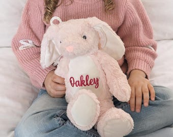 Personalised Bunny Mini Teddy. New baby gift Plush Easter Rabbit Baby Girl Boy Newborn Easter Basket Custom Gift