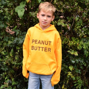 Peanut Butter Kids Embroidered Hoodie. Sweatshirt, Hoodie, Jumper, Cute, Novelty, Jumper, Peanut Butter Jelly