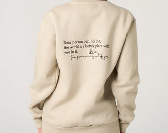 Embroidered 'You Are Enough' Unisex Cotton Sweatshirt. Mental Health Support Awareness