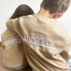 Bluza z nadrukiem dla rodzeństwa Spersonalizowana haftowana bluza Sweter dla niemowląt Dzieci Spersonalizowany Dostosowywalny Starszy Brat Mała Siostra Dopasowanie Twinning