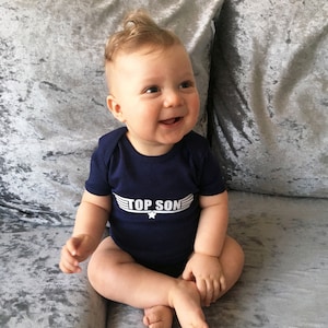 Top Son Babygrow. Daughter Toddler, Newborn, Cute, Fun, Bodysuit, Parody, Funny Humour Babywear, Baby Boy, Matching T-Shirts Father Son Tops