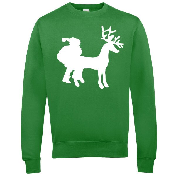 Image of Rude Santa Sweatshirt. Hoodie, Jumper, Christmas Father Christmas, Funny