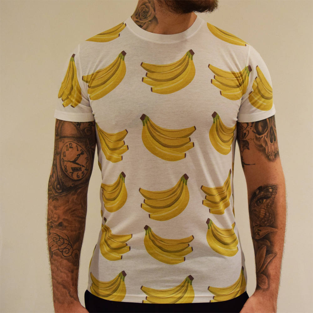 Image of Banana All Over T-Shirt. Unisex, Funny, Fruit, Humour, Vegan, Vegetarian, Hipster Lover, Fashion Gifts For Her Him Tumblr, Bananas