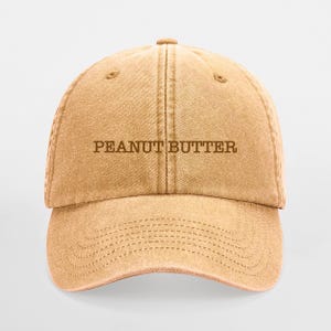 PEANUT BUTTER Embroidered Cap. Low-profile vintage cap Hat Summer Essential Cute Fashion Gifts luxury Foodie PBJ Cute Headwear Fun Fashion
