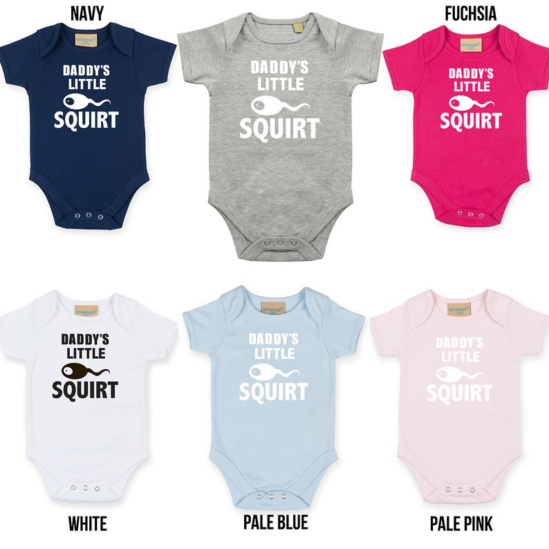 Daddy's Little Squirt Babygrow. Daddies, Toddler, Newborn, Cute, Bodysuit, Baby, Funny, Humour, Rude, Joke image 2