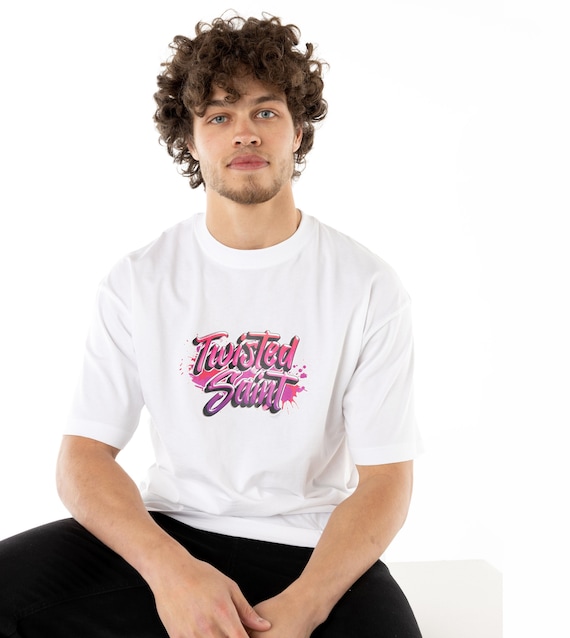 baggy slogan t shirt