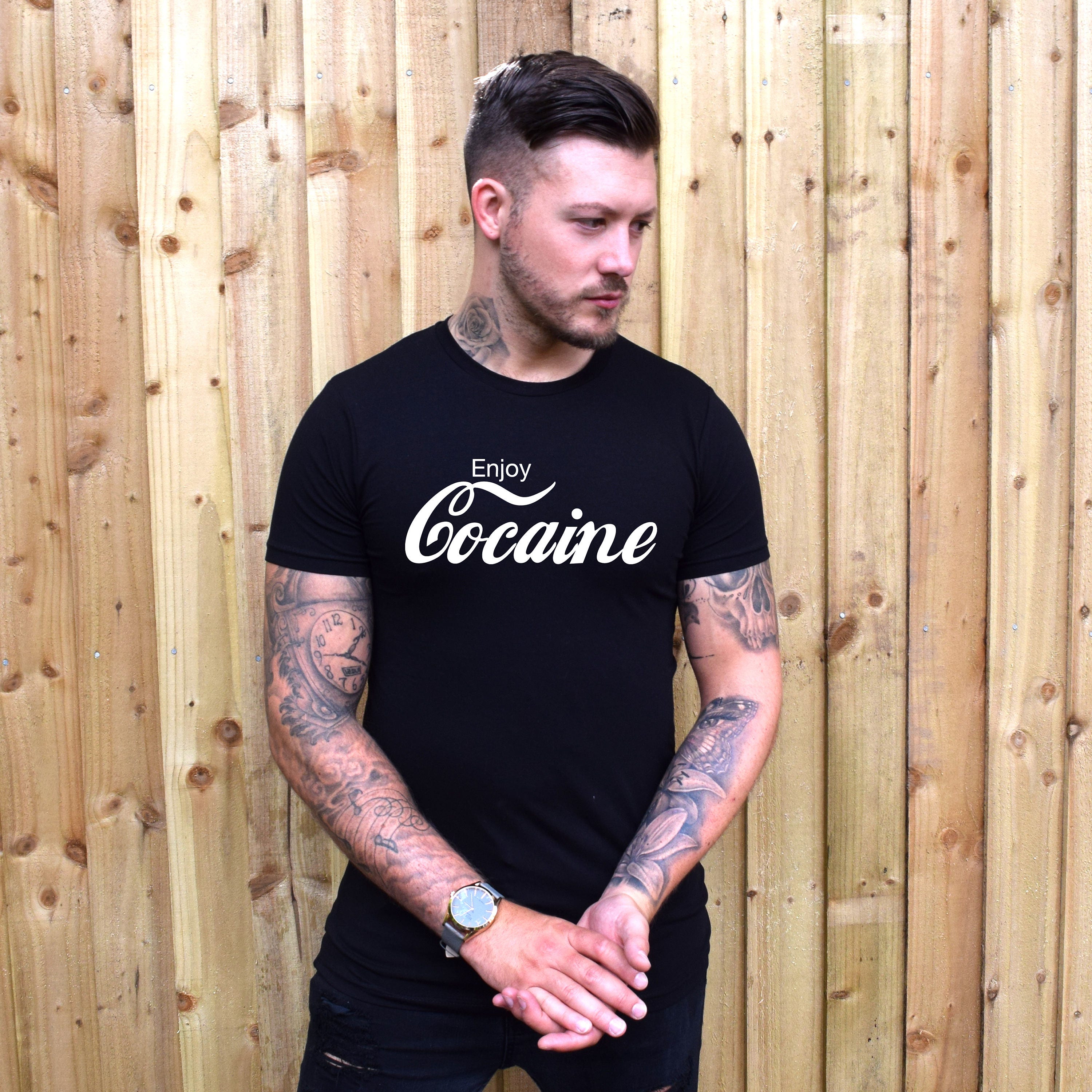defile couscous Stolthed Enjoy Cocaine T-shirt. Funny Humour Rude Offensive Coke - Etsy