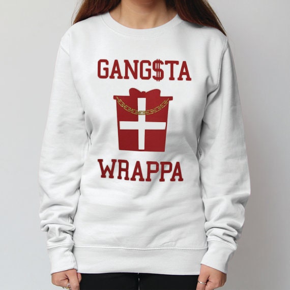 Gangsta Wrappa Christmas Jumper, Funny, Father Christmas,  Rapper, Christmas Sweater, Xmas, Gangster, Festive Jumper