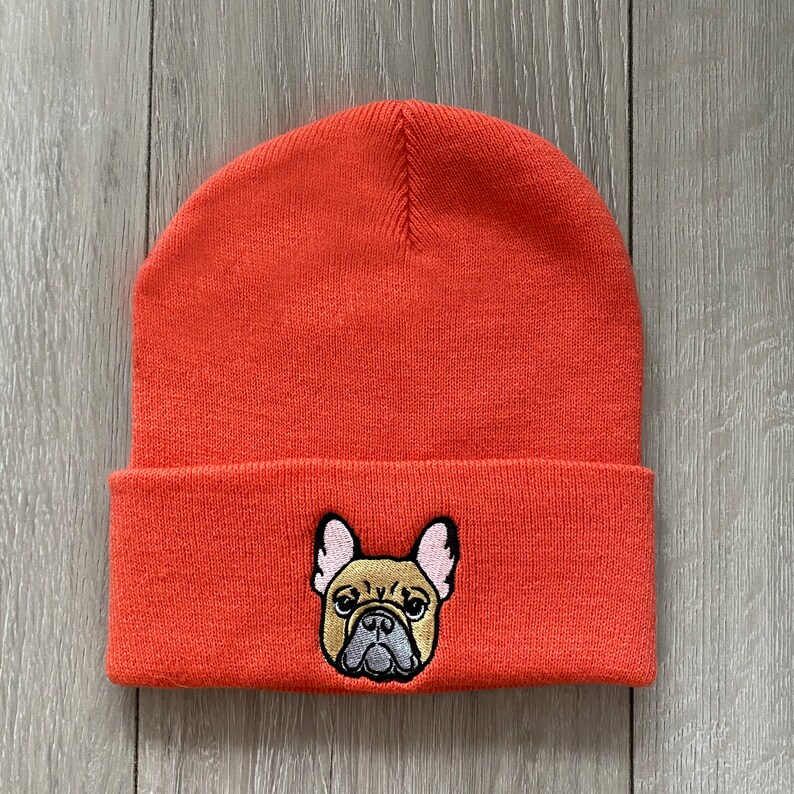 French Bulldog Beanie. Embroidered Hat Frenchie Dog Lover Etsy