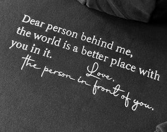 You are Enough Embroidered Hoodie. World is a Better Place with You Unisex Motivational Self-affirmation Mental health Just Be You Self Love