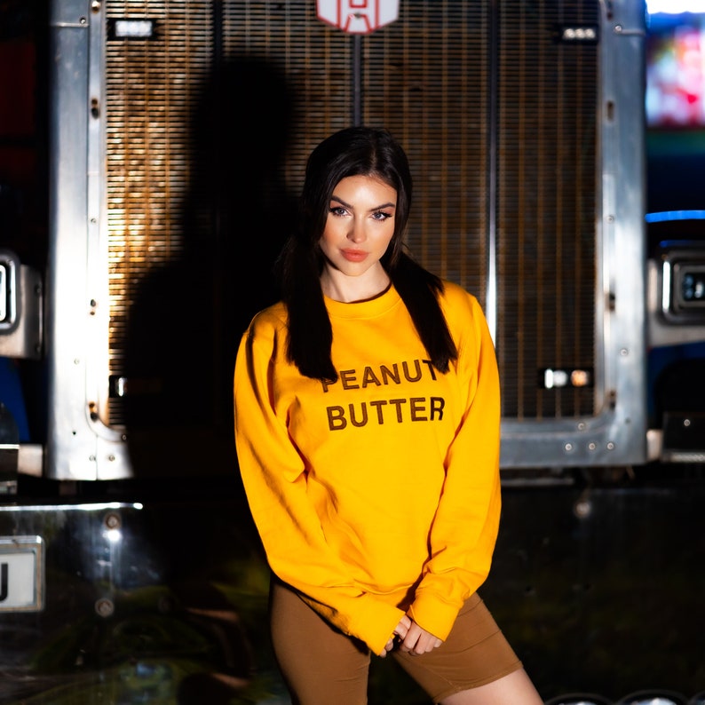 Peanut Butter™ Unisex Embroidered Sweater. Sweatshirt, Hoodie, Jumper, Cute, Novelty, Jumper, Peanut Butter Jelly, Food Junkie, Foodie PBJT image 3