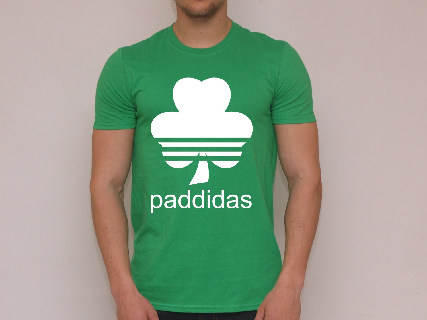 Image of Paddidas T-Shirt. More Colours, Funny, Paddy, Irish, St Patrick's Day, Paddys Shamrock, Parody