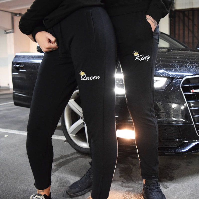 King and Queen Joggers. Comfy Couple Goals relationship Envy Royalty Cute TUMBLR Matching Hoodies available His Hers Mr Mrs Valentines 