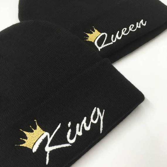 King and Queen Beanies. Royalty Couple 