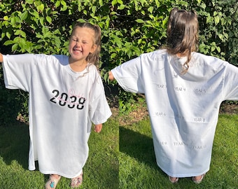 Personalised Handprint Keepsake T-Shirt | Unique First Day of School Gift Reception Leavers 2038 Graduation Child