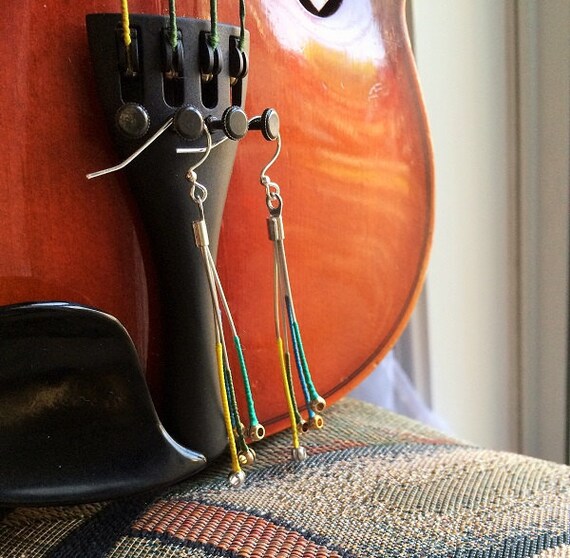 Violin string earrings Etsy