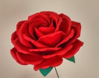 Handcrafted Red Paper Rose, Paper Flower, Valentines, Wedding Decor, Keepsake, Gift Idea