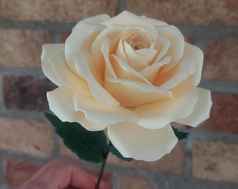 Cream Paper Rose, Paper Flower, Valentines Rose, Wedding Flowers, Keepsake, Gift Idea for Her