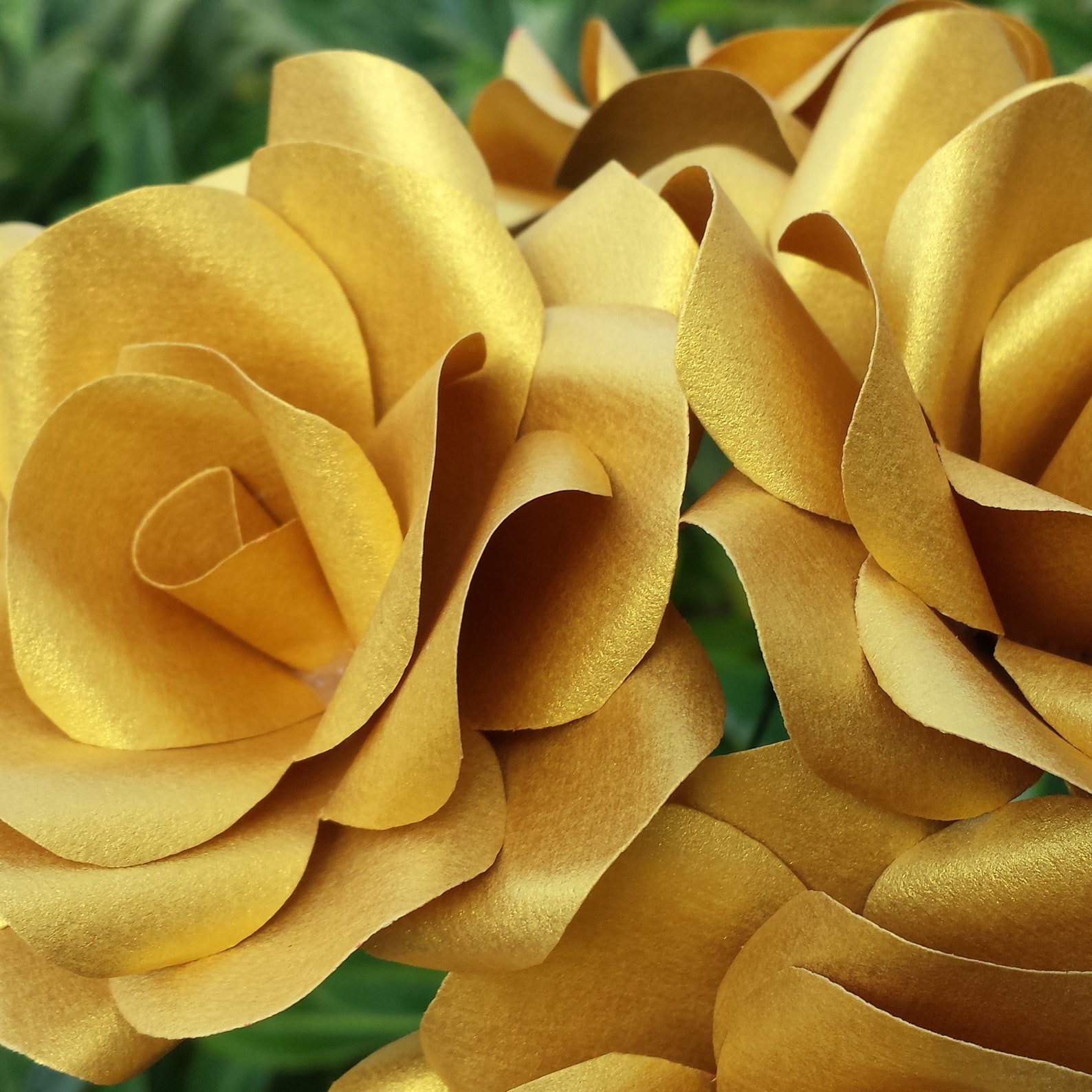 6 x Gold Paper Flowers Handmade Paper Roses Party Decor Etsy