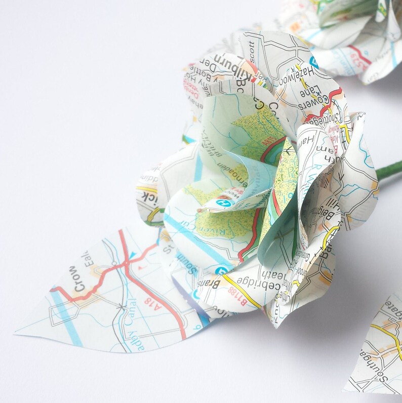 3 x Map Buttonholes / Boutonnières, Wedding Flowers, Handmade Paper Flowers, Travel Themed Wedding image 5