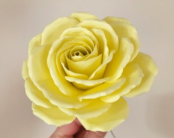 Yellow Paper Rose, Paper Flower,  Valentines Rose, Wedding Flowers,