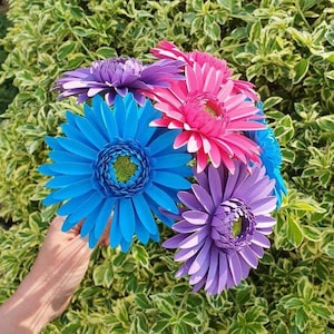 6 x Paper Gerbera Daisies, Handmade Paper Flowers