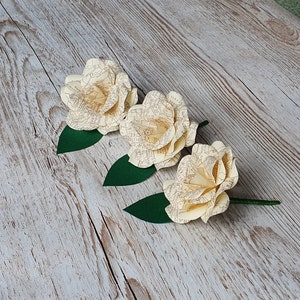 Vintage Map Paper Flower Buttonhole/Boutonnieres -  Wedding Flowers