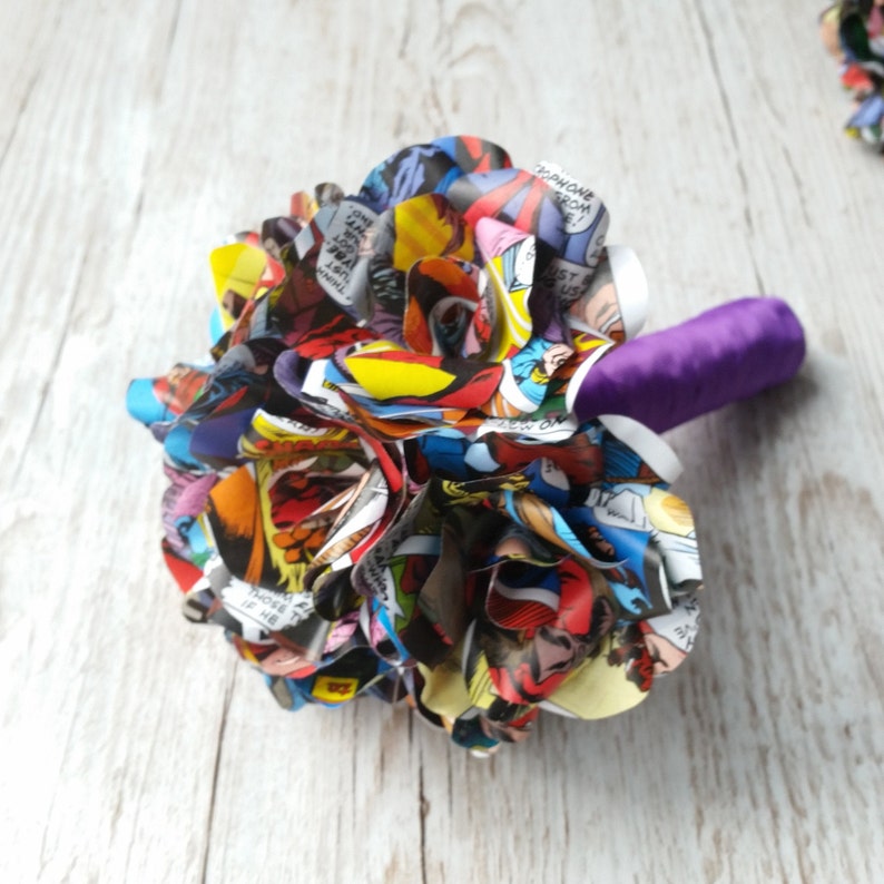 Comic Book Paper Flower Bridal Bouquet Paper Roses Wedding Etsy