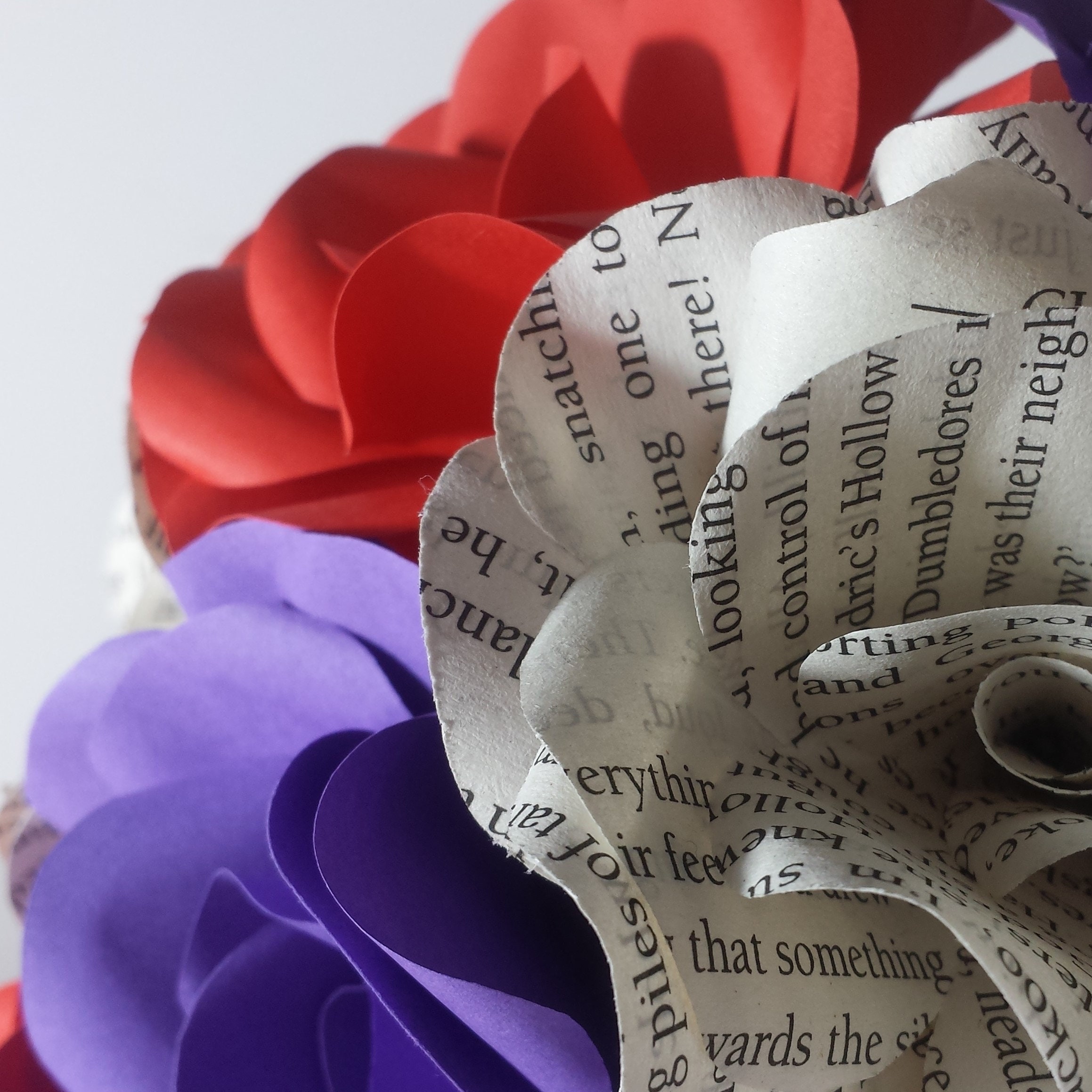 Mixed Paper Flower Bridal Bouquet Paper Roses Wedding Etsy