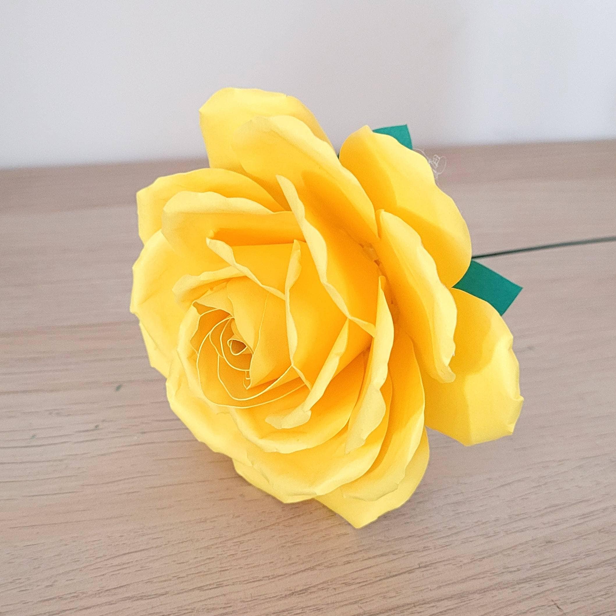 Bright Paper Roses Bright Yellow Paper Rose, Paper Flower, Valentines Rose, Wedding ...