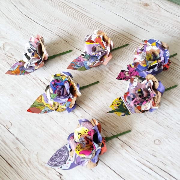 12 x Comic Book Knoopsgat / Boutonniere - Cosplay Accessoires, Alternatieve Bloemen, Bruidsjonkers Accessoires